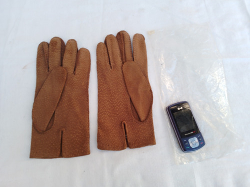 Buen Antiguos Guantes Para Hombre Cuero Carpincho Nro 10 Ver