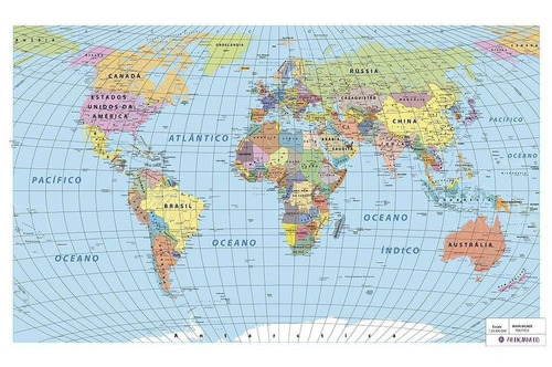 Mapa Mundi Plastificado 103 Artigianato  