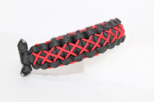 Pulsera Paracord - Estilo Cobra - Elige tu color y talla (9 pulgadas, Negro  y Oro), Nailon