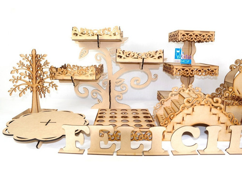 Imagen 2 de 10 de Kit Candy Bar B Mesa De Dulces Cupcakes Muebles Para Fiesta
