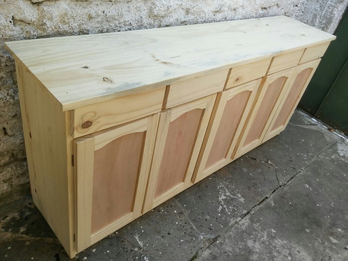 Imagen 5 de 10 de Bargueño Aparador Bajo Alacena Mueble Cocina Madera 5 Puerta