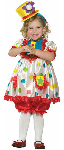 Disfraz Talla 3t-4t Para Niña Payasita Halloween