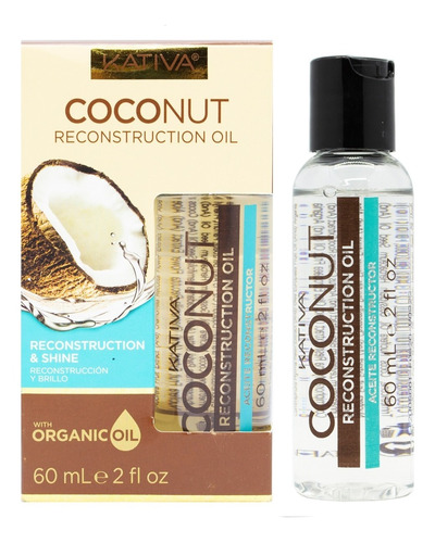 Kativa Coconut Oil Serum Reparador Brillo Pelo Dañado X 60ml