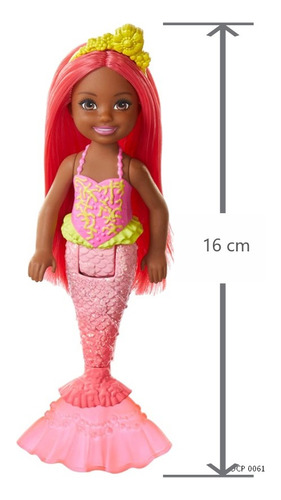 Barbie Dreamtopia Chelsea Sereia Cabelo Coral Mattel Ms