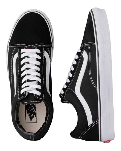 Tenis Vans Old Skool Unisex Black White D3hy28 | Meses sin intereses