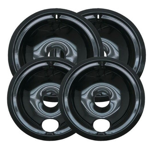 Gehotpoint Drip Pans Juego De 4 Piezas Negro 2 Grande 2 Pequ