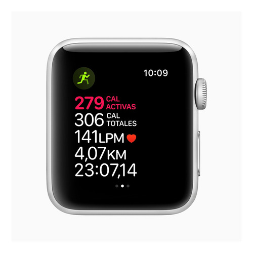 Apple Watch Series 3 (GPS) - Caja de aluminio plateado de 42 mm - Correa deportiva blanco