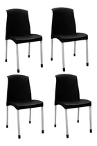 Comprar Sillas Plasticas Reforzadas Apilables Galana Malba Pack 4 Ct Estructura de la silla Negro