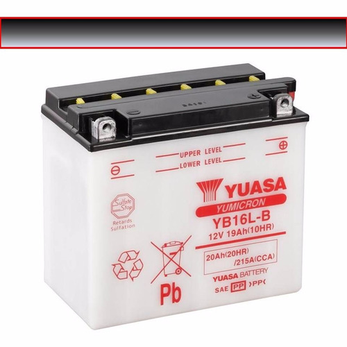 Bateria De Moto Yuasa Yb16l-b Yamaha Kawasaki Incluye Fluido