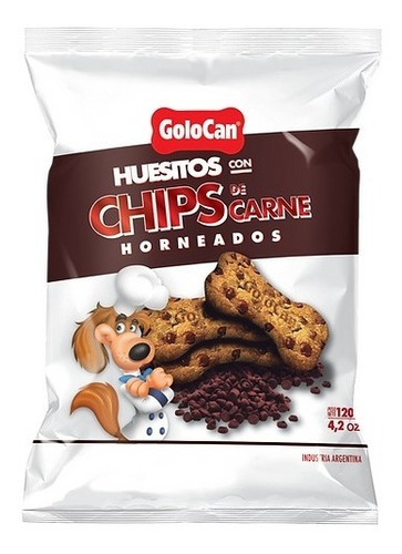 Huesito Snack Para Mascotas Con Chips De Carne 120 Gr X 1 U
