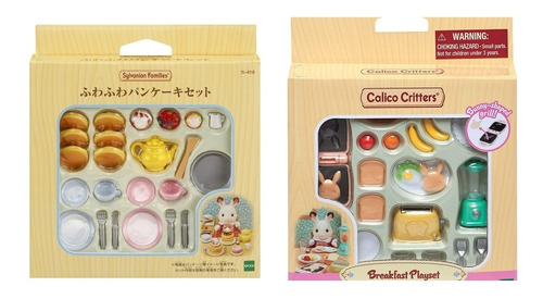 Par De Sets Desayuno Y Postres Sylvanian Families Ternurines