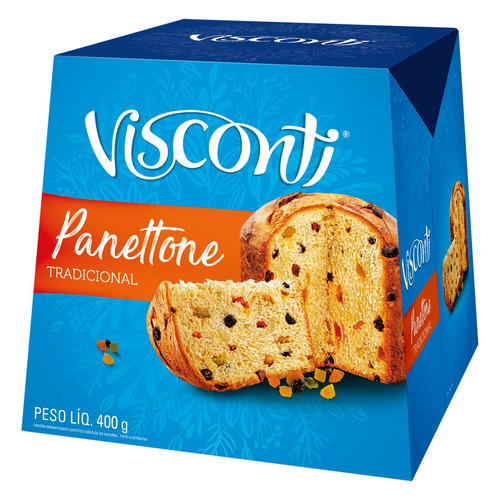 Panettone Tradicional Visconti Caixa 400g