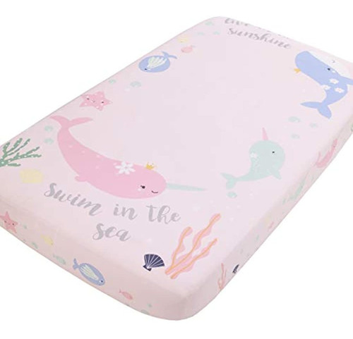 Nojo Under The Sea Whimsy Pink & Blue Whales & Narwhals & Na