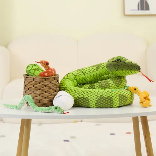 Morismos Peluche De Serpiente Gigante Mamá Con Bebés, Jug.