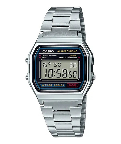 Reloj Casio Hombre A-158wa Vintage Luz Correa Autoajustable