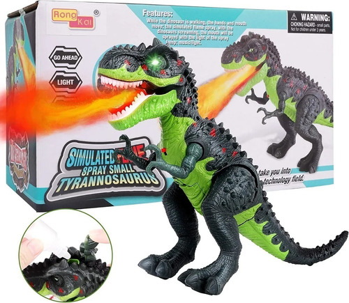 Juguete Dinosaurio Spray Flama T- Rex Humo Fuego Luz