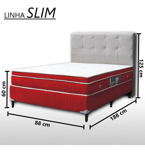 Colchão Cama Box Magnético Com Espuma D33 Solteiro Cabeceira