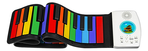 Teclado digital flexível de 49 teclas Roll Up Piano Rainbow Color Keyboard