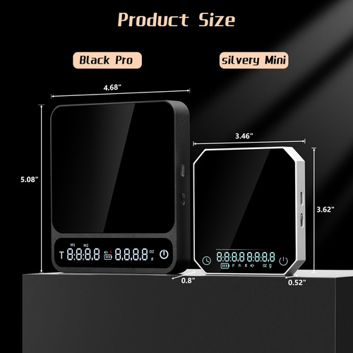 Báscula De Café Ikape Digital Alta Precisión Modelo Recargab Negro (black Pro) 0 Mg