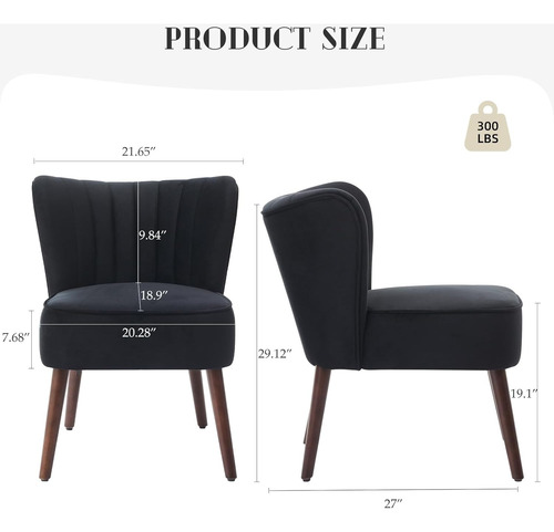 Sillón Sofá Individual Elegant Terciopelo Velvet Mueble Sala Negro Terciopelo