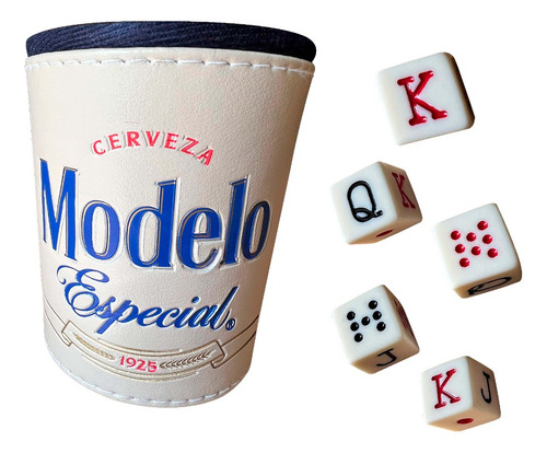 Domino Modelo Especial Blanco + Cubilete + Baraja Poker