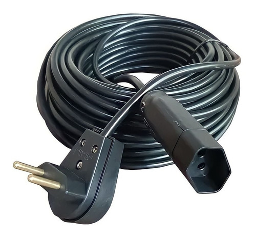 Extensão Elétrica 10 Metros 10a Cabo Pp 2x1,0 Reforçada Cor Preto 127V/220V