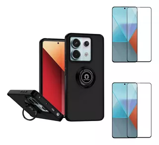 Case Funda Hardness Ring Para Redmi Note 13 Pro 5g + 2 Micas