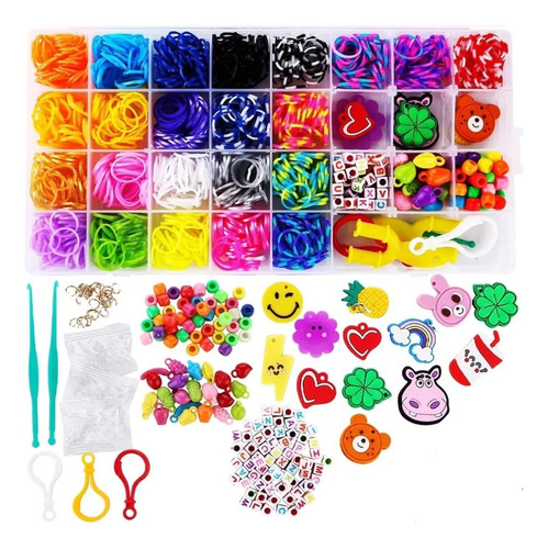 Kit Para Hacer Manillas Pulseras Con Cauchos 1.500 Piezas