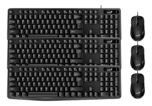 Teclado Y Mouse Genius Pack X 3 Unidades Km170 Para Pc Usb