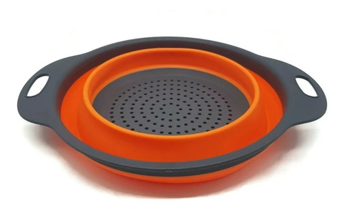 Imagen 2 de 8 de Colador De Silicona Plegable Con Asas Escurridor 30 Cm