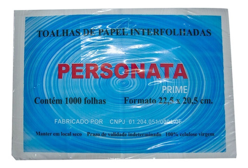 Papel Interfolha Personata Prime - Para Secar Mãos - 1000un