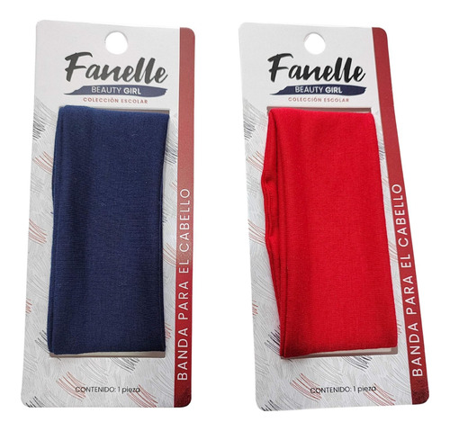 Banda Para Cabello Fanelle Colores Rojo Y Azul Con 6 Piezas