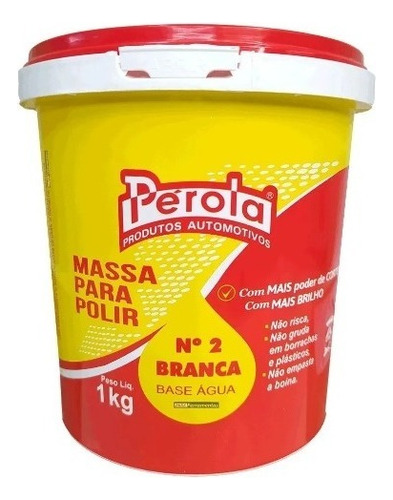 Massa Para Polir Nº 2 Base Água Branca 1kg - Pérola