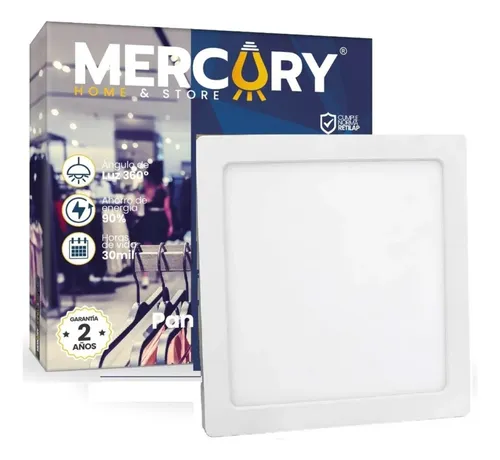 Panel Led Sobreponer Cuadrado 12w Certificada 16x16cm