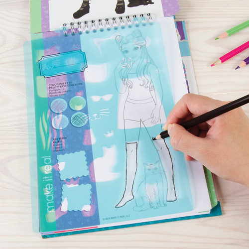 Cuaderno De Bocetos De Moda Para Niñas Con Calcomanías
