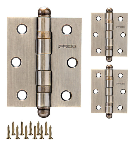 Dobradiça Porta Pado 3530 Com Rolamento Aço Bronze Kit 3 Uni