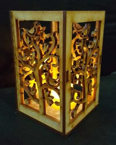 Imagen 3 de 8 de 20 Porta Velas Centro De Mesa Fibrofacil Fanales 12x12x19 Cm