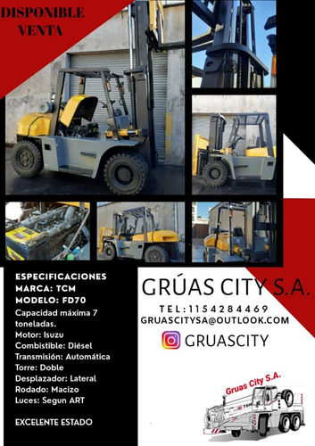 Imagen 1 de 12 de Autoelevador Tcm 7 Toneladas