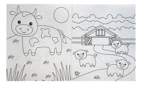 Colorir E Imaginar: Animais Da Fazenda, De Brijbasi Art Press Ltd. Editorial Brasileitura, Capa Mole, Edição 1 Em Português, 2024
