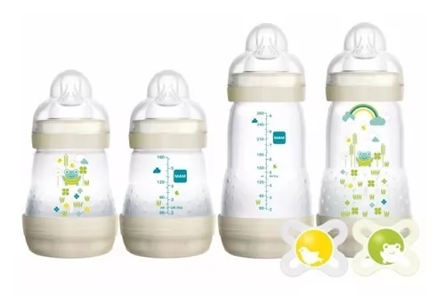  MAM Feed & Soothe - Juego de regalo de botella y chupete,  unisex, para 0+ meses, 6 unidades : Bebés