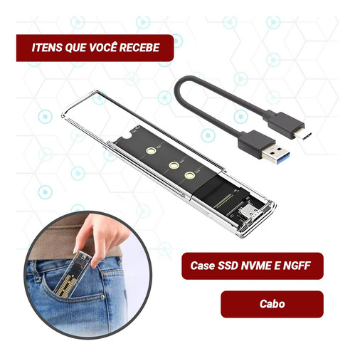 Caja Ssd M.2 Nvme Y Sata Ngff Pcie P/usb 3.1 Con Cajón De