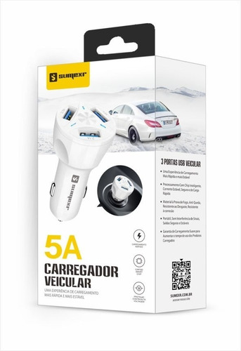 Imagem 5 de 5 de Carregador Veicular Turbo Carro Rápido 4.2a 3 Saídas Usb