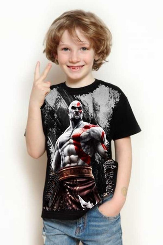 Camiseta Criança Frete Grátis Jogo God Of War Kratos