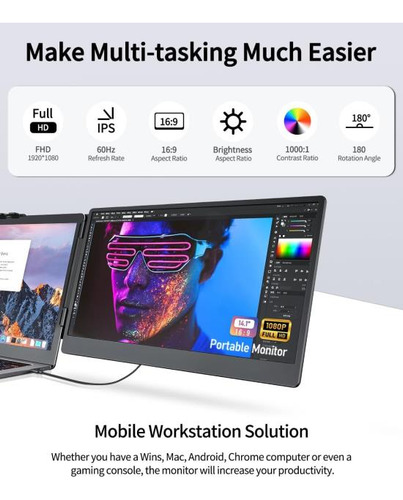Extensor De Pantalla Para Computadora Portátil Macsecor 14.1