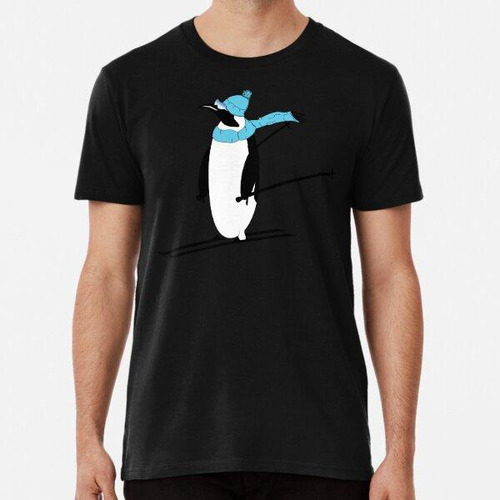 Remera Animalcreations Penguin Cartoon Skier Algodon Premium