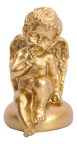 Estatueta De Anjo De Resina, Decoração De Golden 1 30x15cm