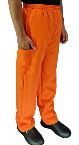 Pantalón de cheff unisex naranja