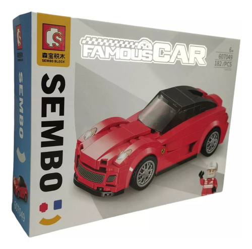 Autos De Carrera Famous Car Para Armar 200pzs Sembo Block Cantidad De Piezas 182 Versión Del Personaje Rojo