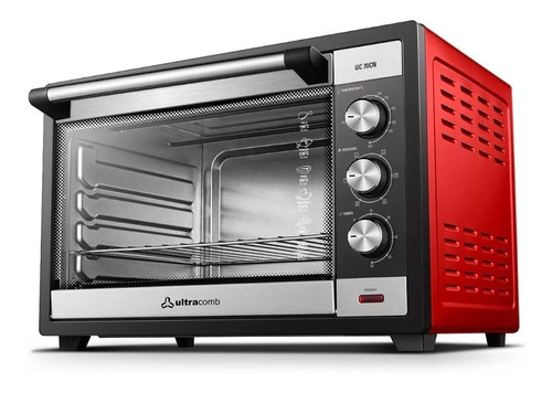 Horno De Mesa Eléctrico Ultracomb Uc-70cn 70l Convección Color Rojo/Negro