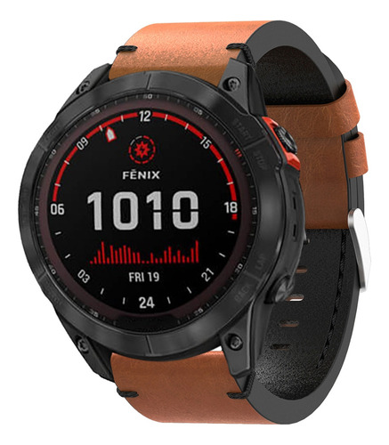 Correa De Reloj De Cuero Con Sutura Para Garmin Fenix 7x Sol